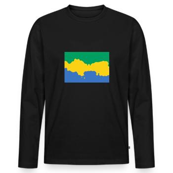 Gabon - Men's Premium Organic Long Sleeve Shirt - black - Front - Nico (187cm)