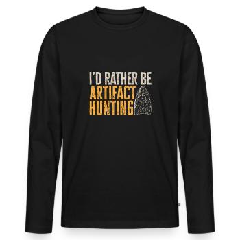 Arrowhead Hunting Arrowhead Collector - Men's Premium Organic Long Sleeve Shirt - black - Front - Nico (187cm)