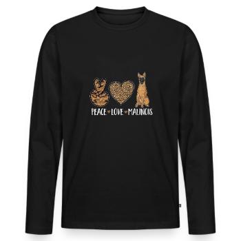 Malinois Belgischer Schäferhund Mechelaar Hund - Männer Premium Bio Langarmshirt - Schwarz - Vorne - Nico (187cm)