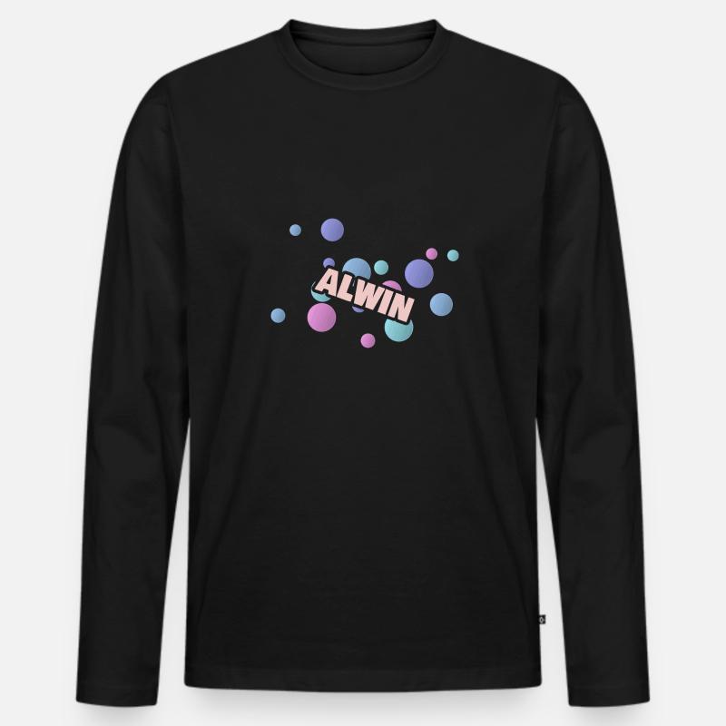 Geschenk Alwin - Männer Premium Bio Langarmshirt - Schwarz