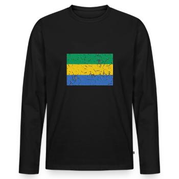 Land Gabun - Männer Premium Bio Langarmshirt - Schwarz - Vorne - Nico (187cm)
