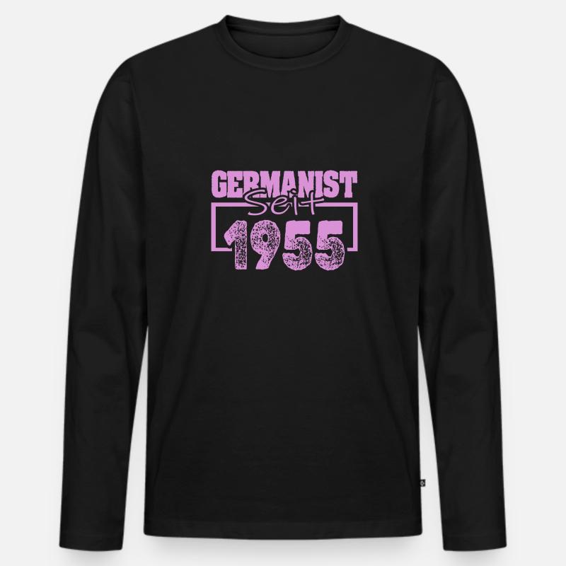 1955 - Männer Premium Bio Langarmshirt - Schwarz
