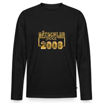 Single 2008 - Männer Premium Bio Langarmshirt - Schwarz - Vorne - Nico (187cm)