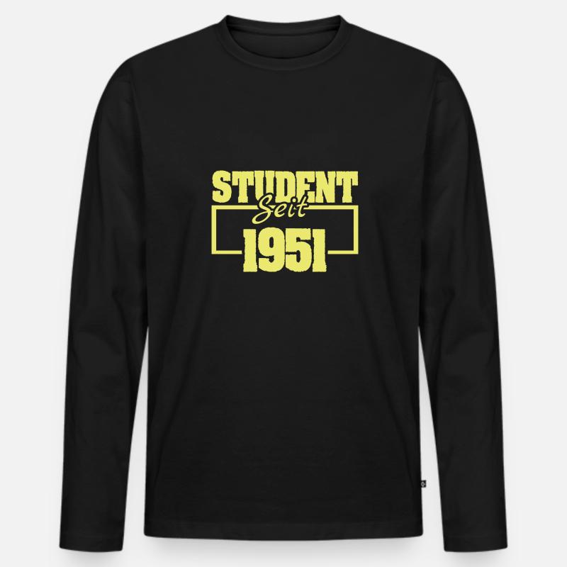 1951 1951 - Männer Premium Bio Langarmshirt - Schwarz