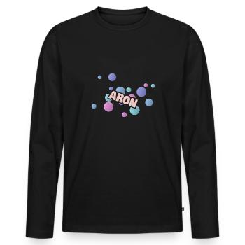 Aron - T-shirt manches longues Premium bio Homme - noir - Devant - Nico (187cm)