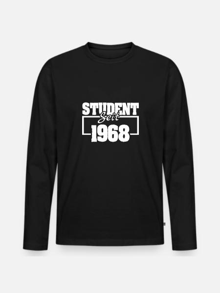 Student 1968 - Männer Premium Bio Langarmshirt - Schwarz
