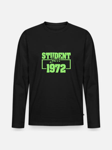 Student 1972 - Männer Premium Bio Langarmshirt - Schwarz