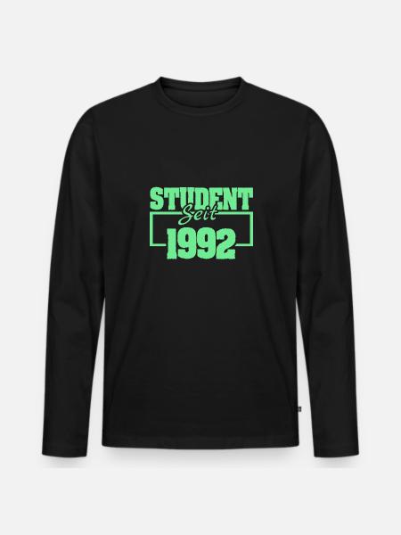 Student 1992 - Männer Premium Bio Langarmshirt - Schwarz