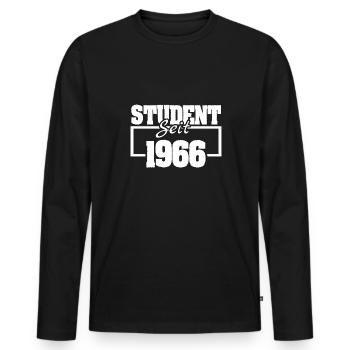 1966 1966 - Männer Premium Bio Langarmshirt - Schwarz - Vorne - Nico (187cm)