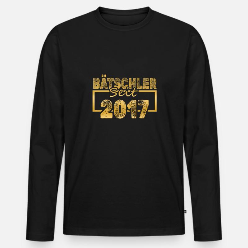2017 - Männer Premium Bio Langarmshirt - Schwarz