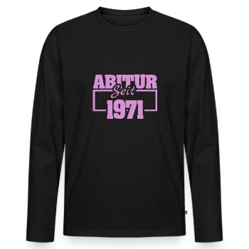 Uni 1971 - Männer Premium Bio Langarmshirt - Schwarz - Vorne - Nico (187cm)