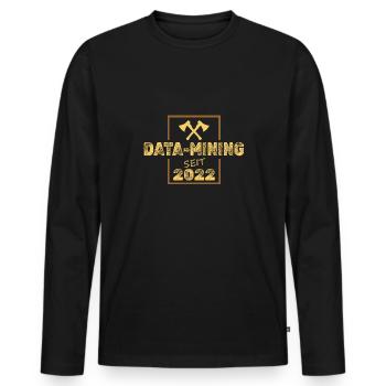 Exploitation minière 2022 - T-shirt manches longues Premium bio Homme - noir - Devant - Nico (187cm)