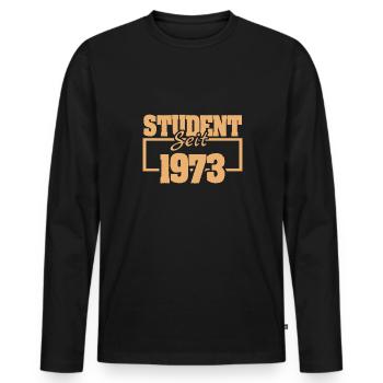 seit 1973 - Männer Premium Bio Langarmshirt - Schwarz - Vorne - Nico (187cm)