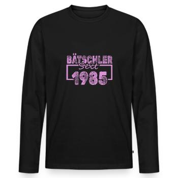 Single, 1985 - T-shirt manches longues Premium bio Homme - noir - Devant - Nico (187cm)