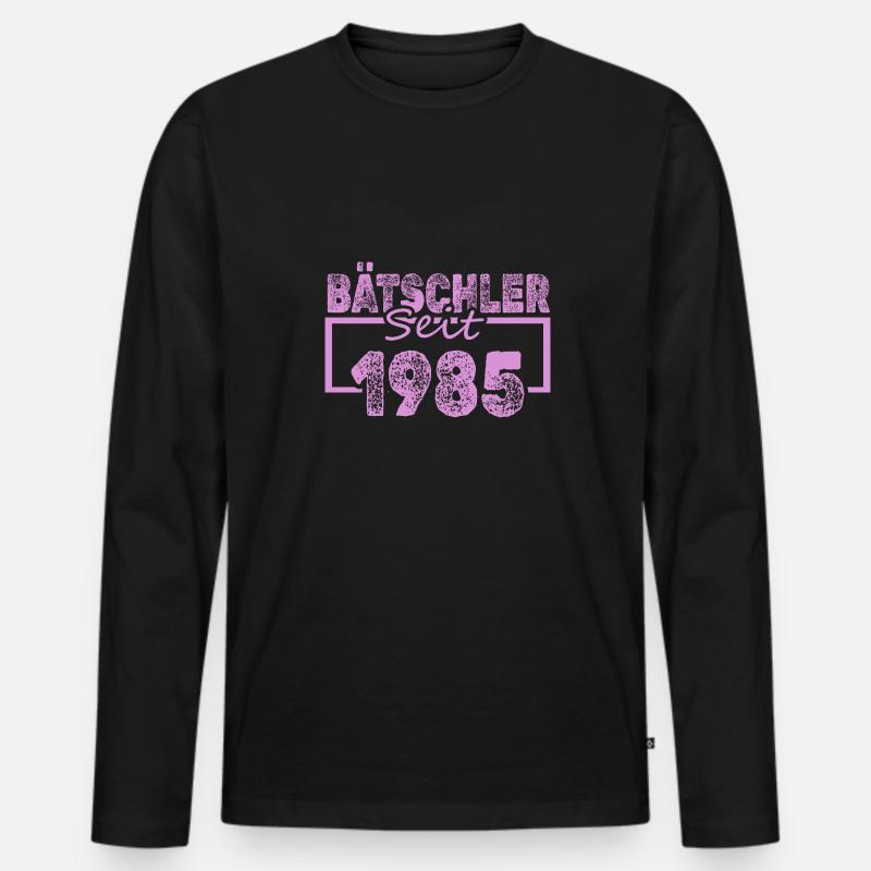 Single 1985 - Männer Premium Bio Langarmshirt - Schwarz