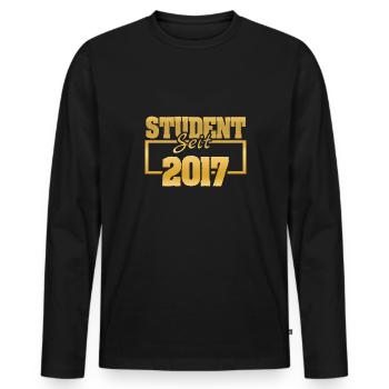 since 2017 - Men's Premium Organic Long Sleeve Shirt - black - Front - Nico (187cm)
