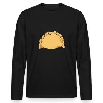Pierogi polonais - T-shirt manches longues Premium bio Homme - noir - Devant - Nico (187cm)