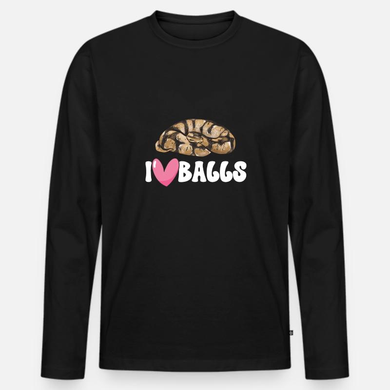 Ball Python Snake King Python - Men's Premium Organic Long Sleeve Shirt - black