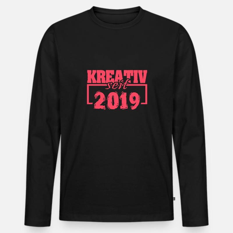 2019 - Männer Premium Bio Langarmshirt - Schwarz