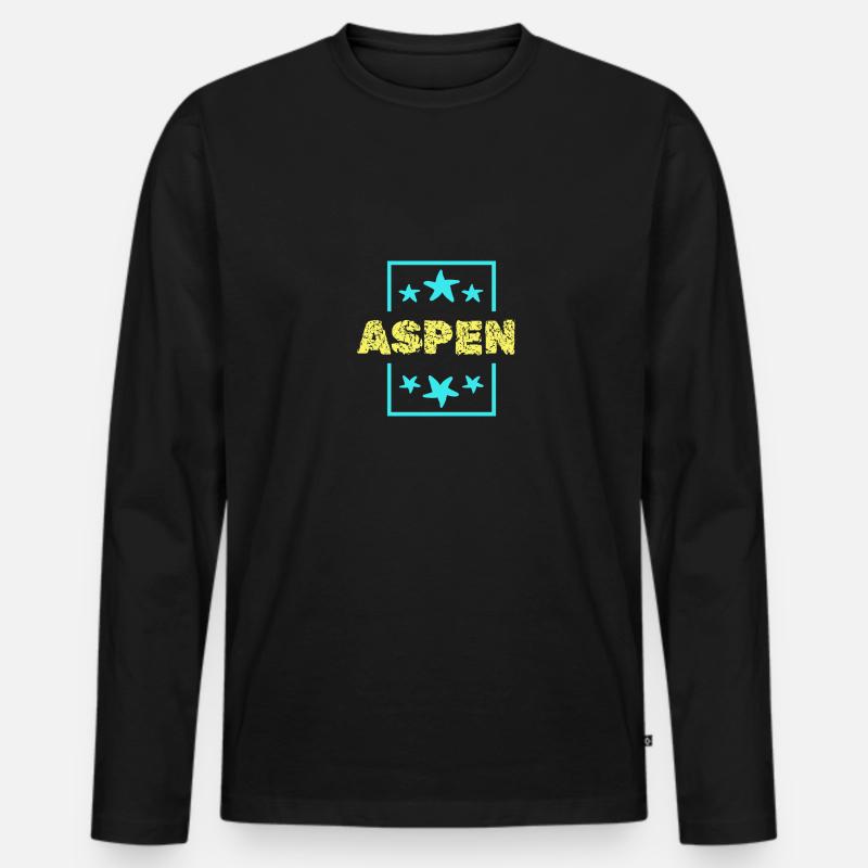 Aspen als Aspen - Männer Premium Bio Langarmshirt - Schwarz