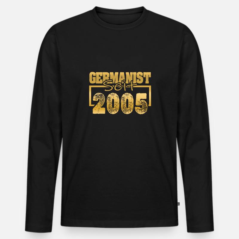 2005 - Männer Premium Bio Langarmshirt - Schwarz