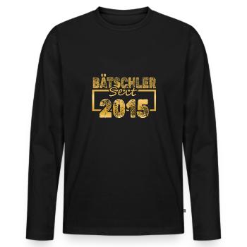 2015 - Männer Premium Bio Langarmshirt - Schwarz - Vorne - Nico (187cm)