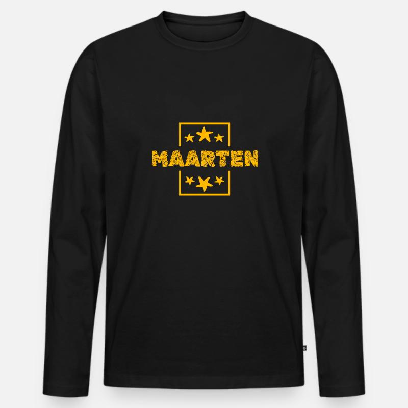 Maarten - Männer Premium Bio Langarmshirt - Schwarz