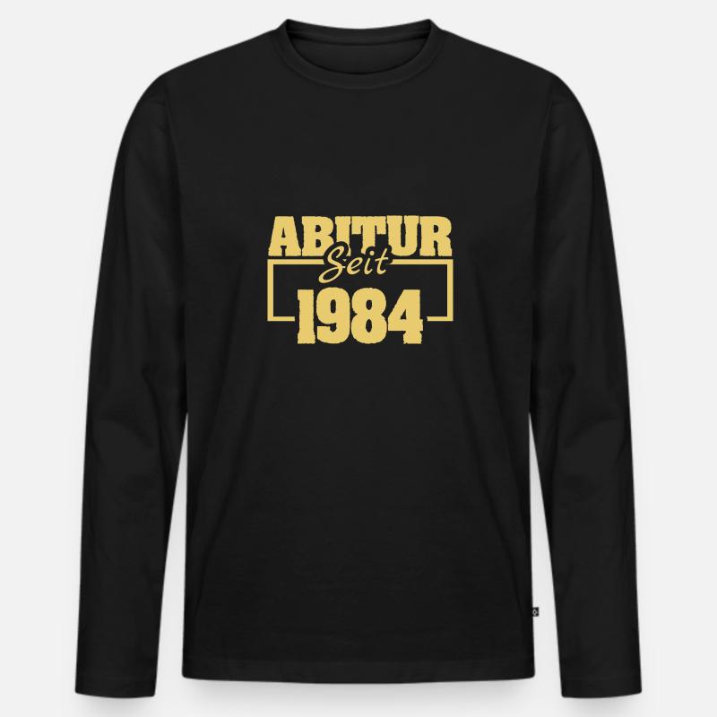 Abiturient 1984 - Männer Premium Bio Langarmshirt - Schwarz