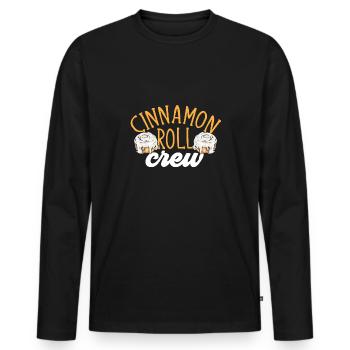 Zimtschnecke - Männer Premium Bio Langarmshirt - Schwarz - Vorne - Nico (187cm)