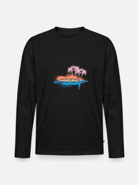 Gift for Honduras - Men's Premium Organic Long Sleeve Shirt - black
