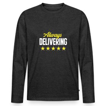 Supplier Package Delivery - Men's Premium Organic Long Sleeve Shirt - heather anthracite - Front - Nico (187cm)