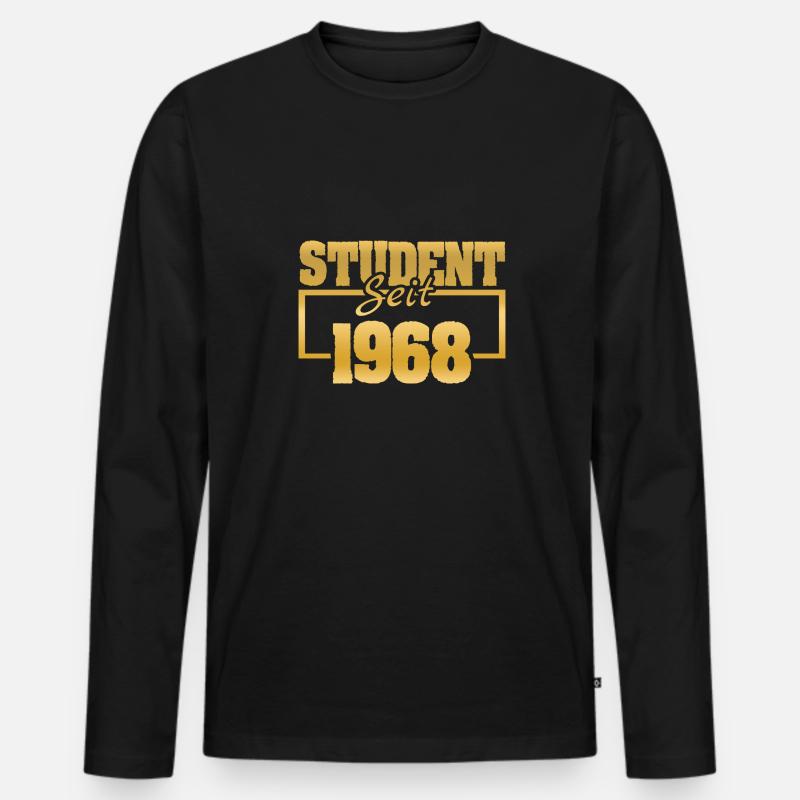 1968 - Männer Premium Bio Langarmshirt - Schwarz