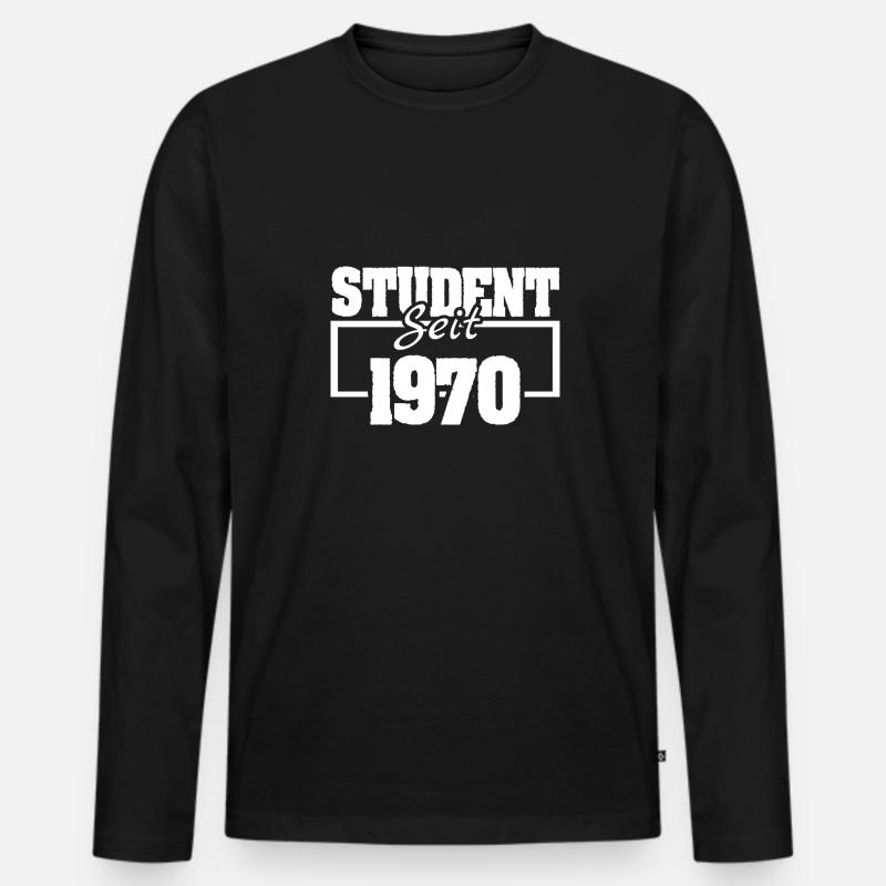 seit 1970 - Männer Premium Bio Langarmshirt - Schwarz
