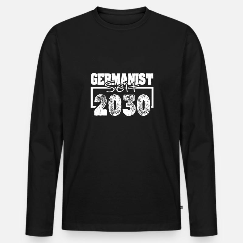 2030 - Männer Premium Bio Langarmshirt - Schwarz