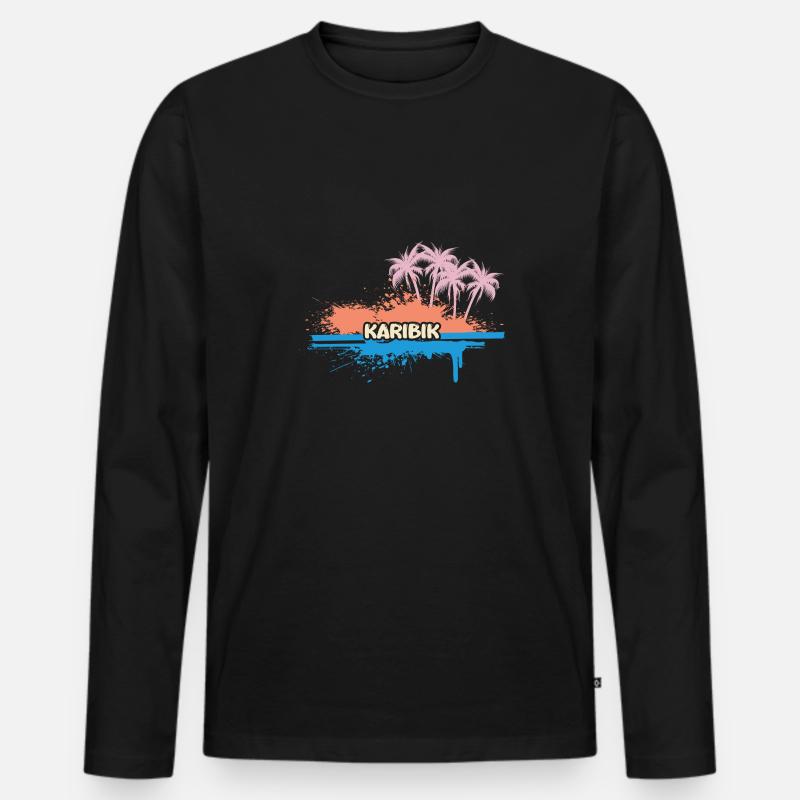 Karibik - Männer Premium Bio Langarmshirt - Schwarz