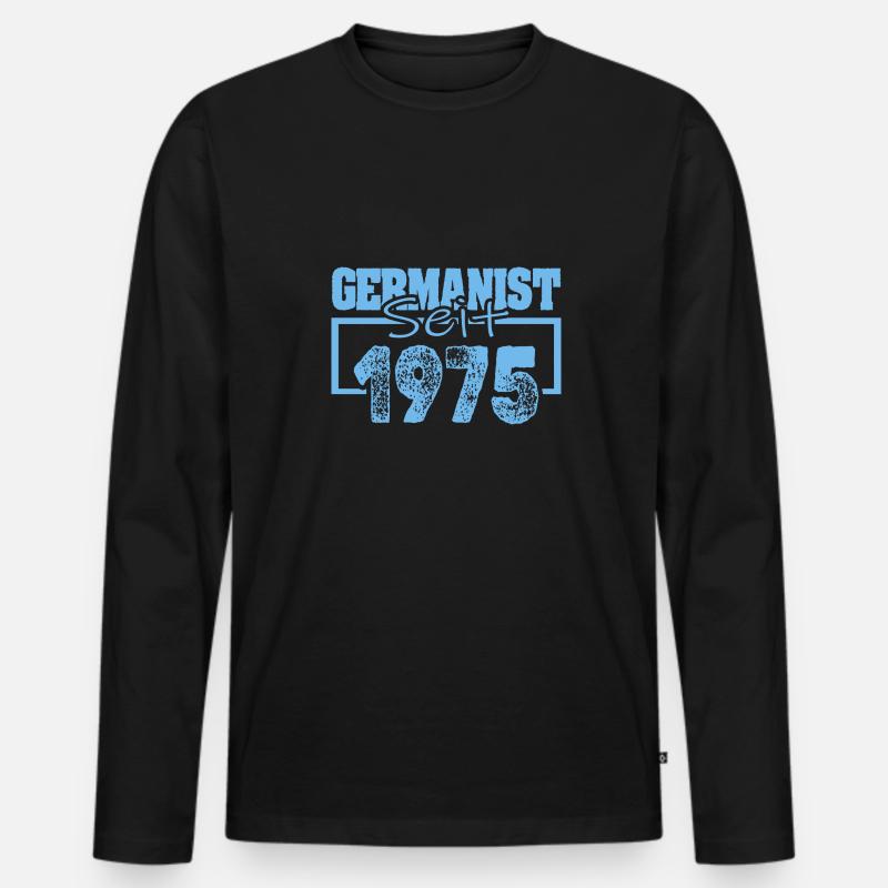 1975 - Männer Premium Bio Langarmshirt - Schwarz