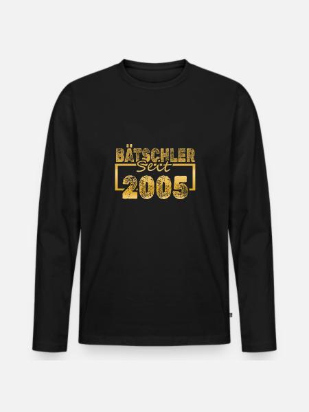 2005 - Männer Premium Bio Langarmshirt - Schwarz