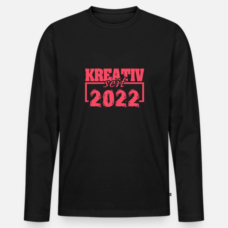 Retro 2022 - Männer Premium Bio Langarmshirt - Schwarz