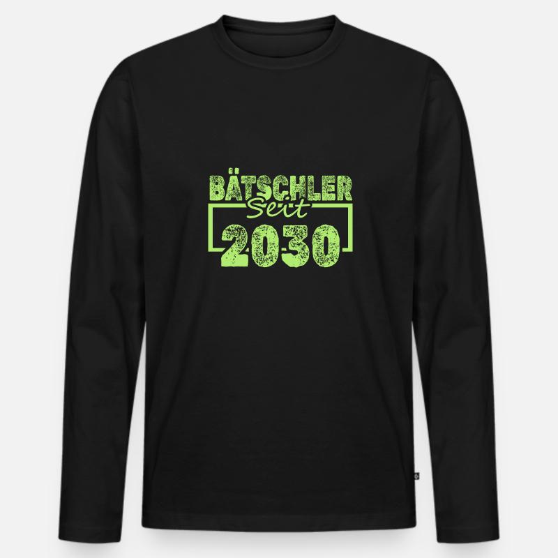 2030 - Männer Premium Bio Langarmshirt - Schwarz
