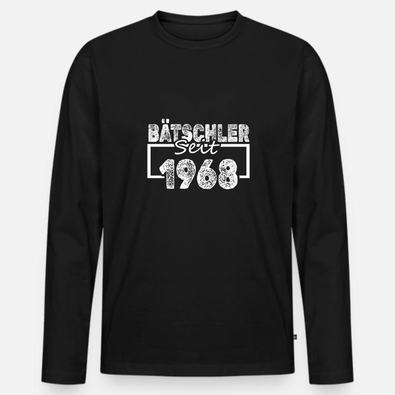 Single 1968 - Männer Premium Bio Langarmshirt - Schwarz