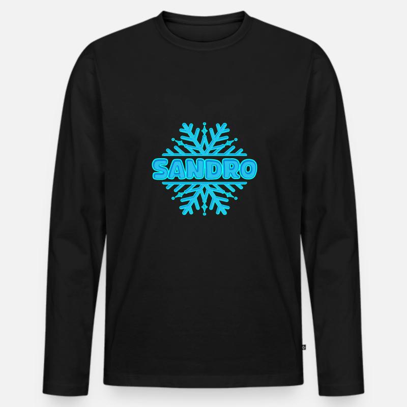 Sandro - Männer Premium Bio Langarmshirt - Schwarz