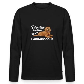 Labradoodle Dog - Men's Premium Organic Long Sleeve Shirt - black - Front - Nico (187cm)