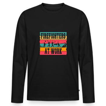 Feuerwehrmann Feuerwehr & Sprüche - Männer Premium Bio Langarmshirt - Schwarz - Vorne - Nico (187cm)