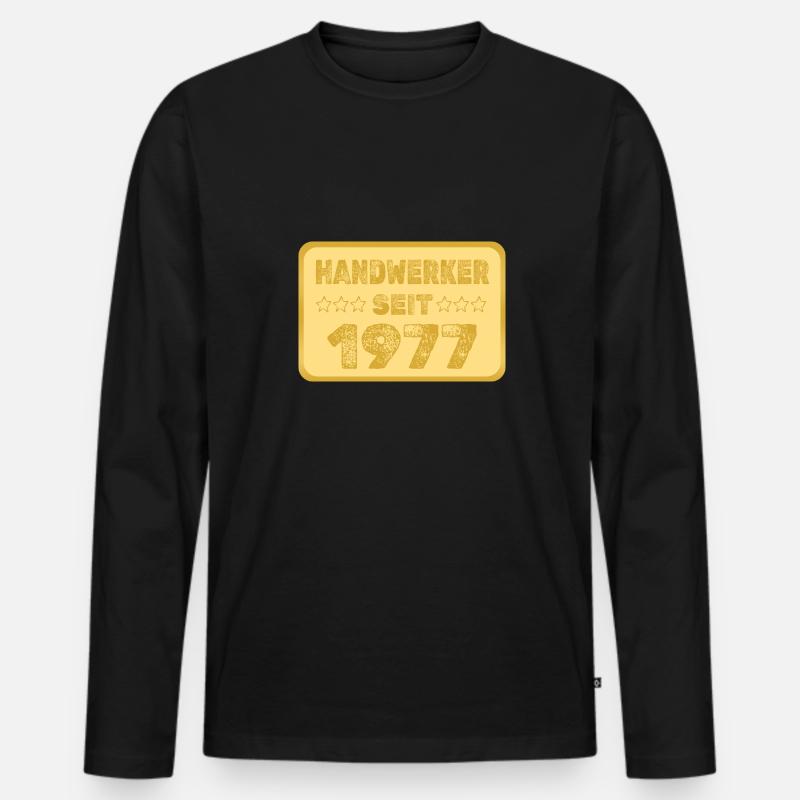 seit 1977 - Männer Premium Bio Langarmshirt - Schwarz