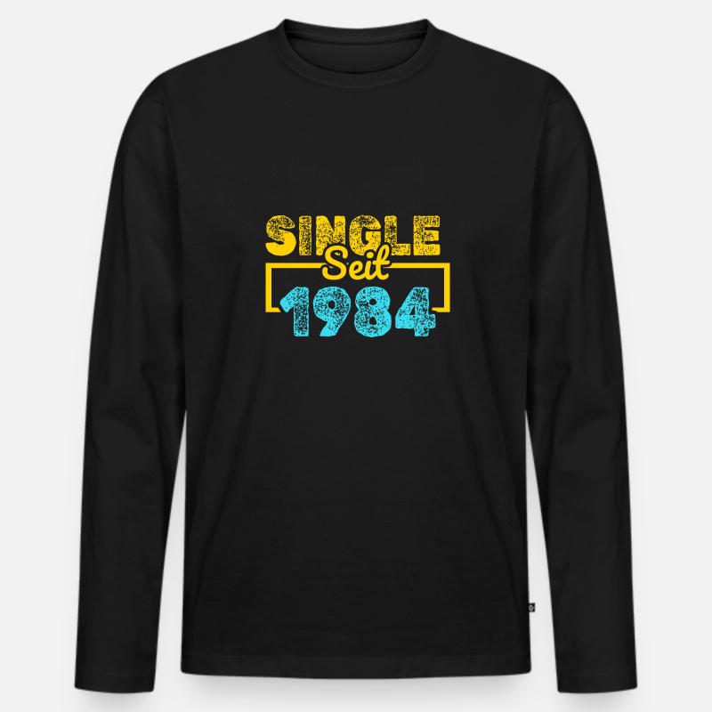 Witzig 1984 - Männer Premium Bio Langarmshirt - Schwarz