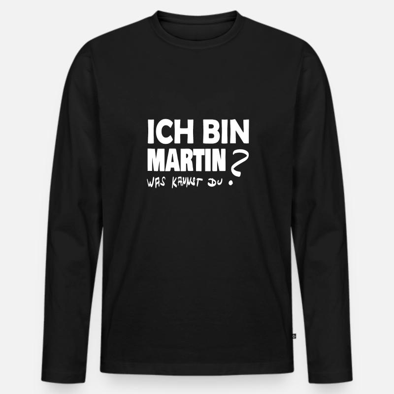 Geschenkidee Martin - Männer Premium Bio Langarmshirt - Schwarz