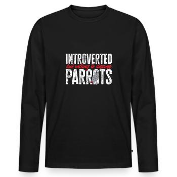 Graupapagei African Grey Parrot Papagei - Männer Premium Bio Langarmshirt - Schwarz - Vorne - Nico (187cm)