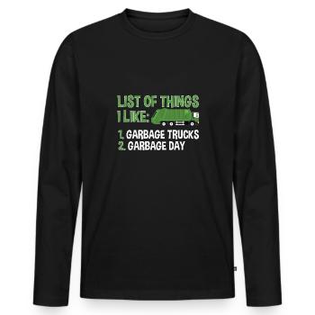 Garbage trucks, garbage day, garbage collection - Men's Premium Organic Long Sleeve Shirt - black - Front - Nico (187cm)
