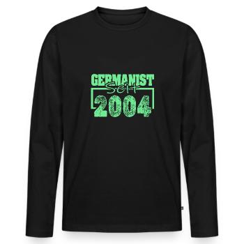 Studi 2004 - Männer Premium Bio Langarmshirt - Schwarz - Vorne - Nico (187cm)