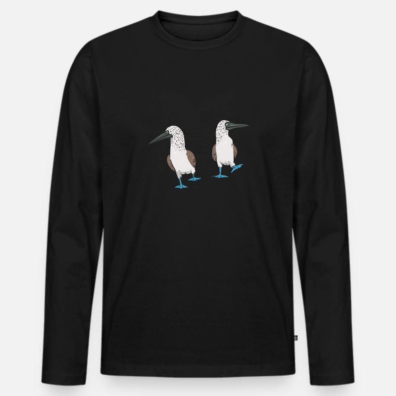 Blaufußtölpel Blue-footed Booby Seevogel - Männer Premium Bio Langarmshirt - Schwarz